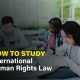 Methods for studying international human rights law, including treaties, foundational texts, and how to apply theory to real-world cases.